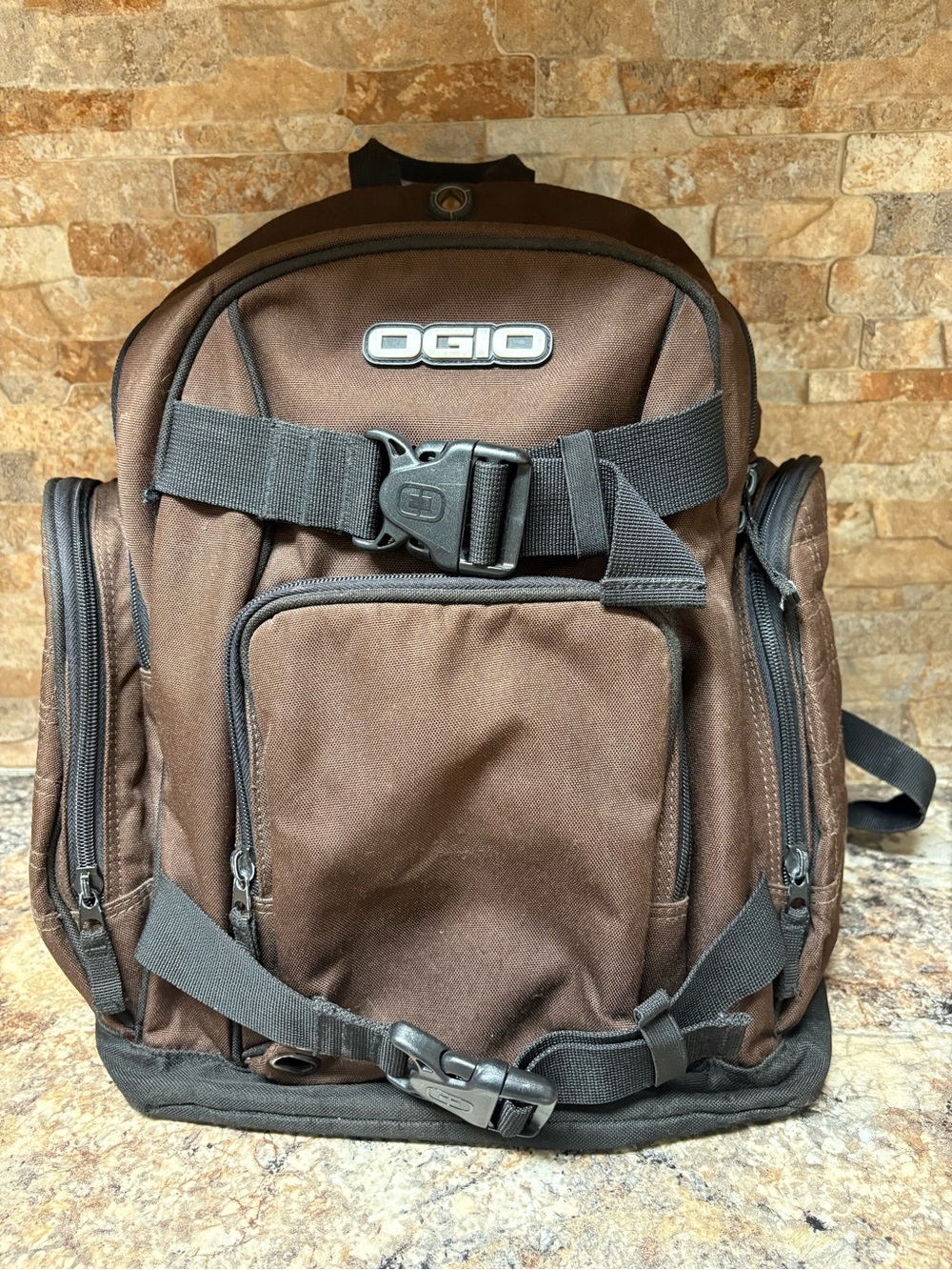 Vintage Y2K 0GIO Brown Skateboard Backpack